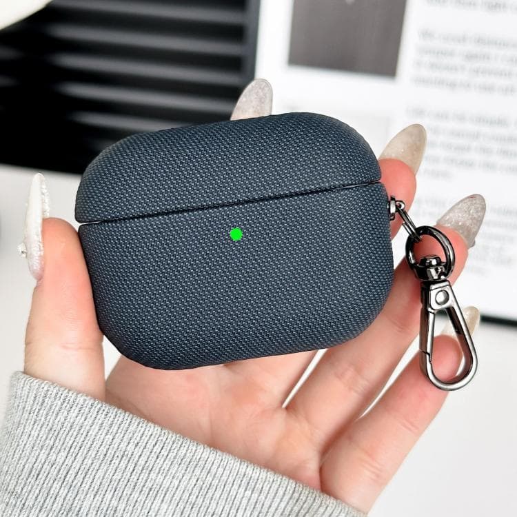 Custodia per auricolari in PU e PC antiurto con moschettone per AirPods Pro 2 (Blu) - Immagine 1