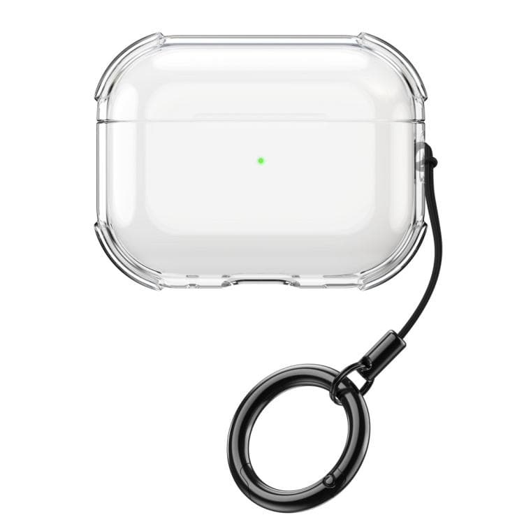 Custodia protettiva trasparente morbida in TPU per AirPods Pro 2 con cordino (Trasparente) - Immagine 1