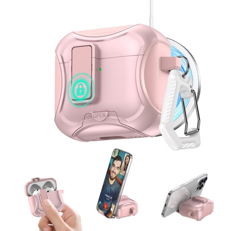 Custodia protettiva ibrida in PC+TPU per auricolari Bluetooth wireless AirPods Pro 2 (Rosa) - Immagine 1