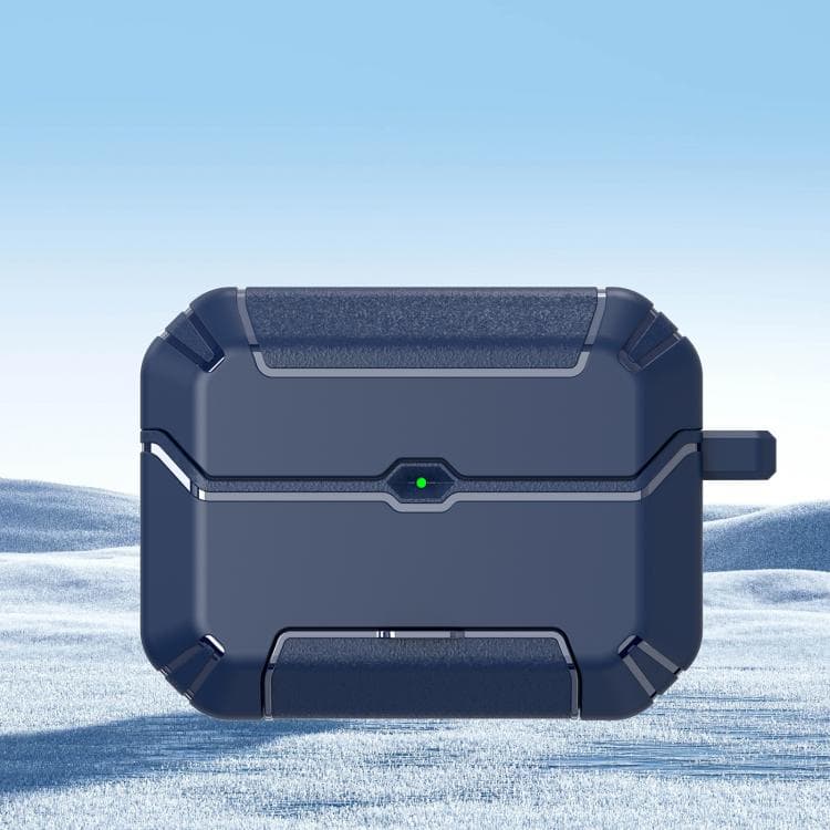 Custodia protettiva per auricolari wireless AirPods Pro 2 con gancio e supporto (Blu) - Immagine 1