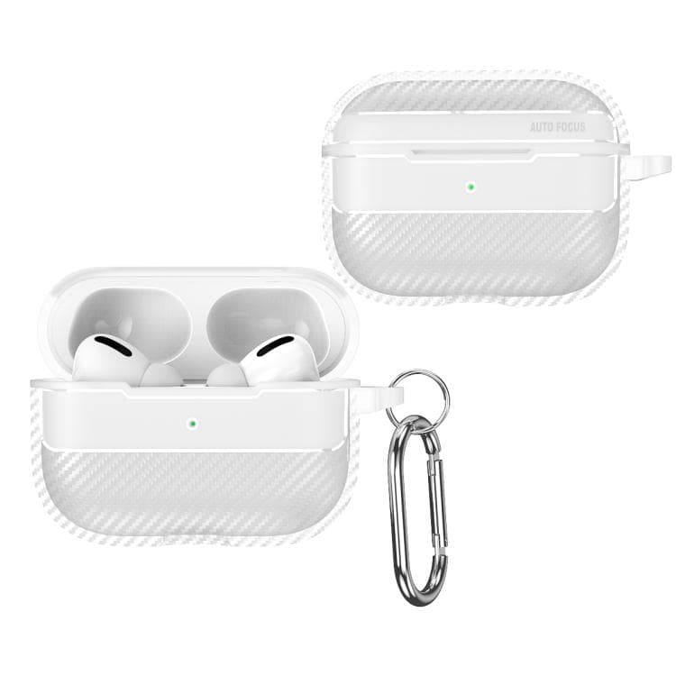 Custodia protettiva per auricolari AirPods Pro 3 con texture in fibra di carbonio (trasparente) - Immagine 1