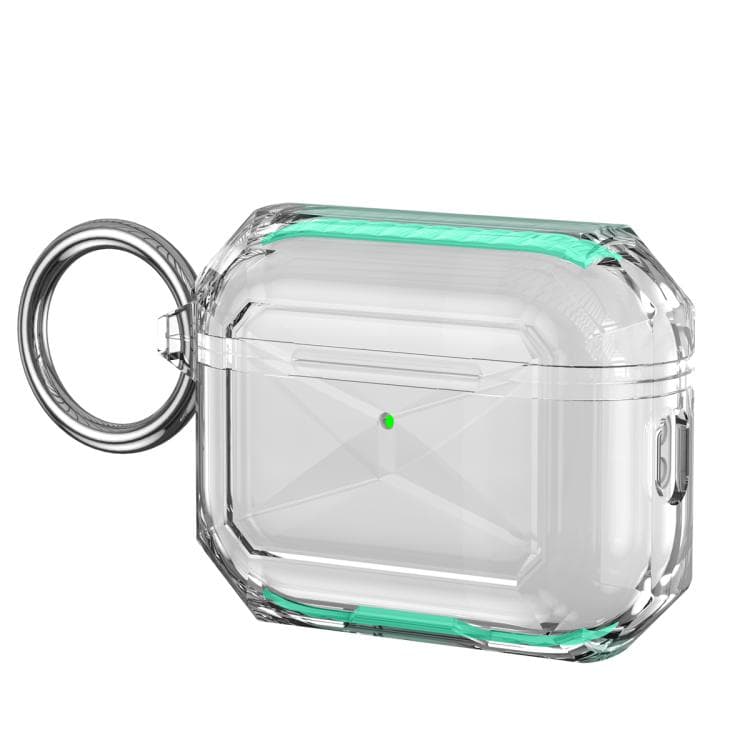 Custodia protettiva trasparente in TPU a contrasto di colore per AirPods Pro 3 (Verde) - Immagine 1
