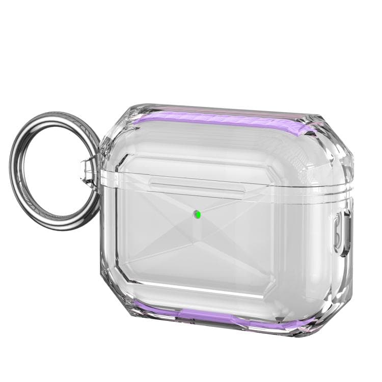 Custodia protettiva trasparente in TPU a contrasto di colore per AirPods Pro 3 (Viola) - Immagine 1