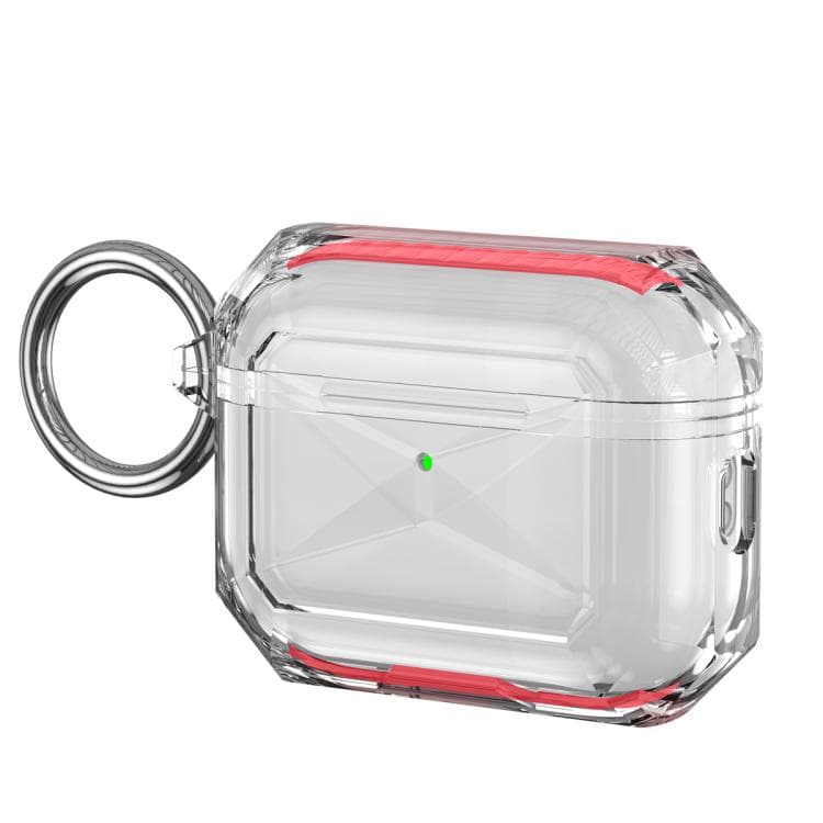 Custodia protettiva trasparente in TPU a contrasto di colore per AirPods Pro 3 (Rosso) - Immagine 1