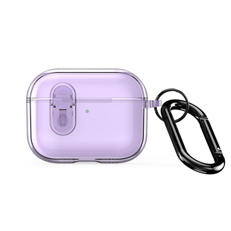 Custodia per auricolari trasparente divisa con gancio per AirPods Pro 3 DUX DUCIS PECL Series (Viola) - Immagine 1