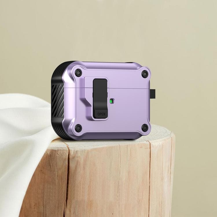 For AirPods Pro 3 Eagle Shockproof Earphone Protective Case with Switch(Purple)