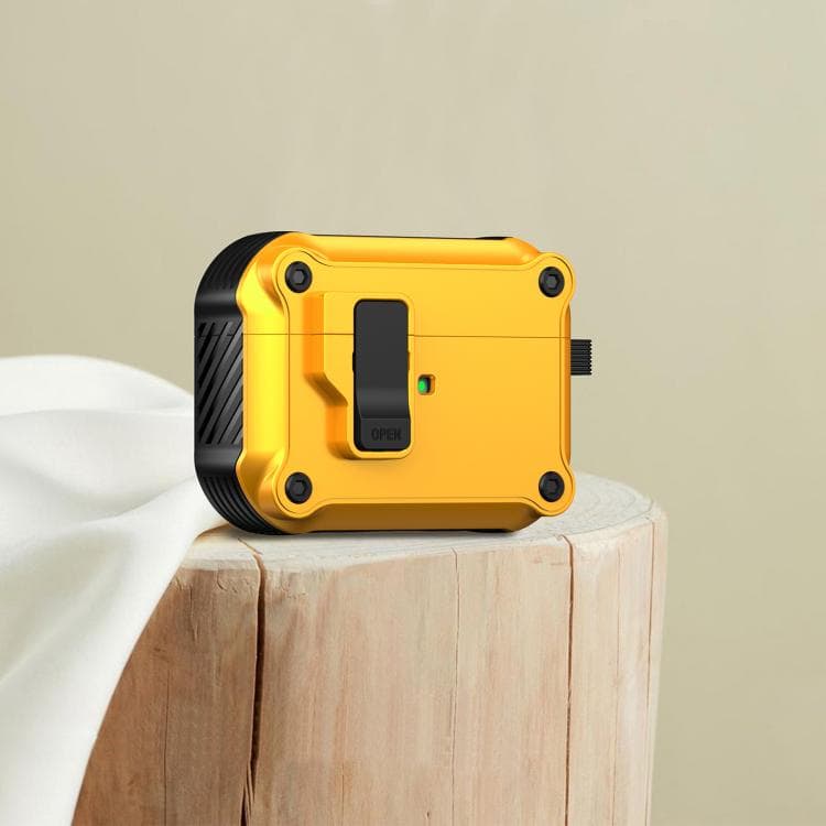 For AirPods Pro 3 Eagle Shockproof Earphone Protective Case with Switch(Yellow)