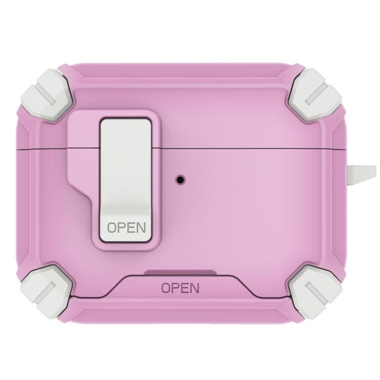 Custodia per auricolari wireless AirPods Pro 3 LeReach Mega Series Dawn Armor Edition con supporto (Rosa Alba) - Immagine 1