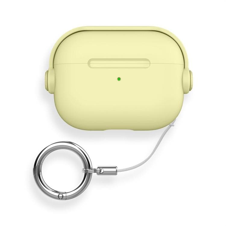 Custodia protettiva per auricolari AirPods Pro 3 in TPU ibrido PC con anello e cordino (Giallo paglierino) - Immagine 1