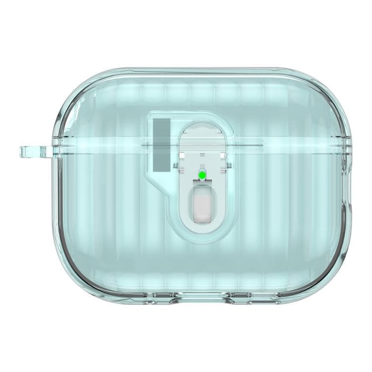 Custodia protettiva con lucchetto per auricolari AirPods Pro 3, design a conchiglia (blu trasparente) - Immagine 1