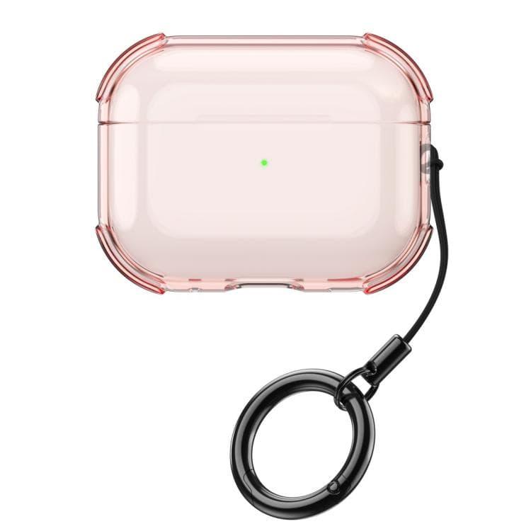 Per AirPods Pro 3 Custodia Protettiva Trasparente Morbida in TPU per Auricolari con Cordino (Rosa Trasparente) - Immagine 1