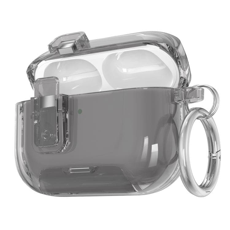 Custodia protettiva in TPU per AirPods Pro 3 con supporto magnetico stellare e anello per dita (Nero Traslucido) - Immagine 1