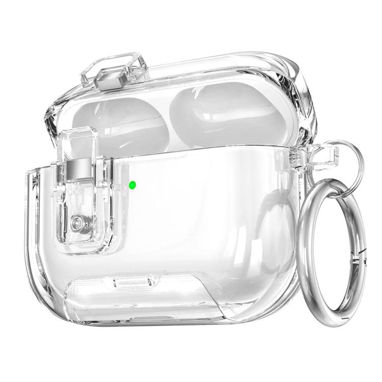 Custodia protettiva in TPU per AirPods Pro 3 con supporto magnetico stellare e anello per dito (Trasparente) - Immagine 1