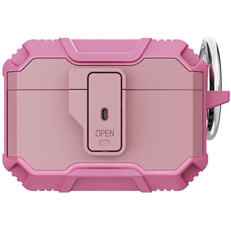 Custodia per auricolari AirPods Pro 3 in TPU + PC antiurto con gancio (Rosa) - Immagine 1