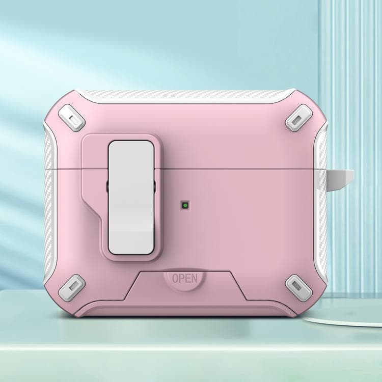 Custodia protettiva per AirPods Pro 3 con supporto MagSafe e auricolari wireless Bluetooth (Bianco Rosa) - Immagine 1