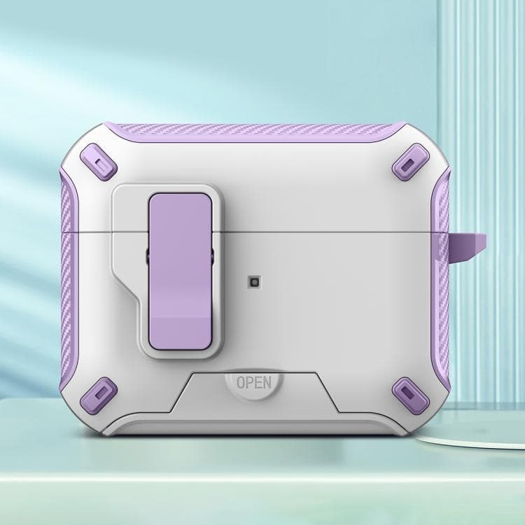 Custodia protettiva per AirPods Pro 3 con supporto MagSafe, auricolari Bluetooth wireless (Bianco Viola) - Immagine 1