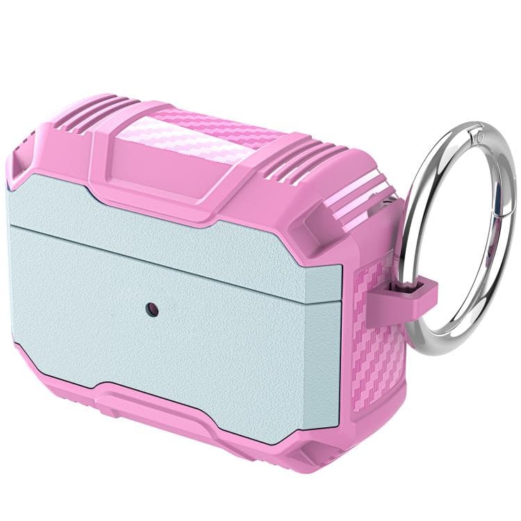 Per AirPods Pro 3 Custodia per auricolari wireless in TPU ibrido e PC antiurto con gancio (Grigio Verde Rosa) - Immagine 1