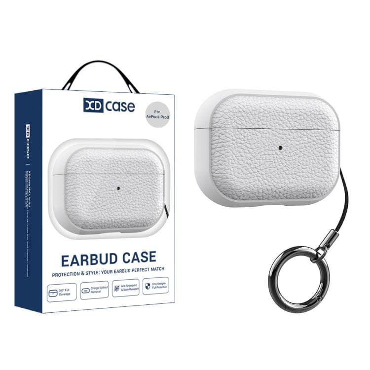 Custodia in TPU con texture litchi per AirPods Pro 3 XDcase con fibbia (Bianco) - Immagine 1