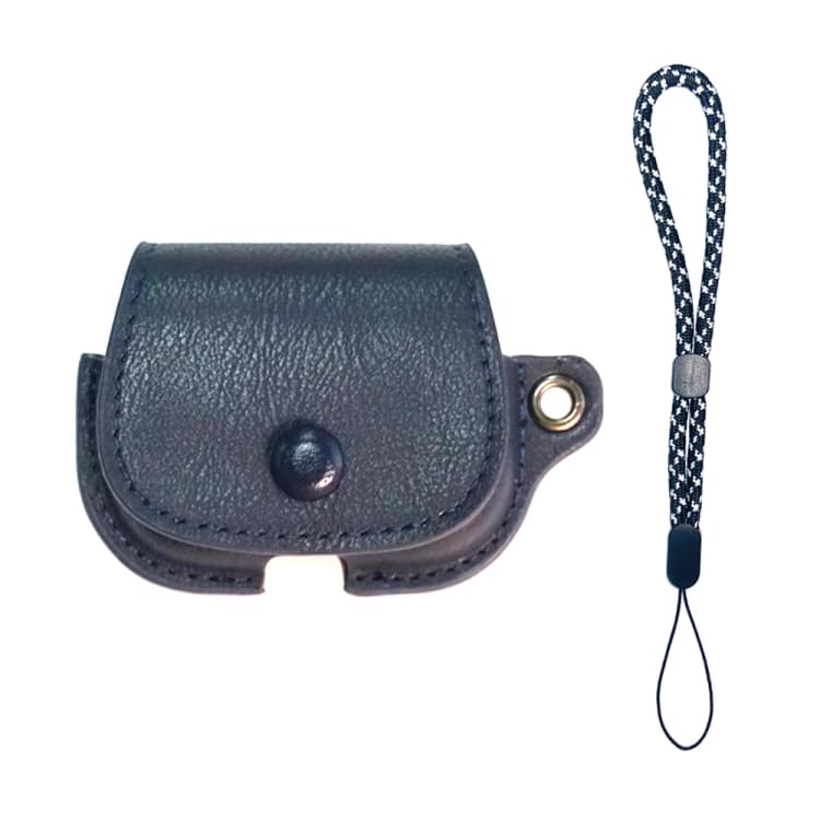 Custodia protettiva in pelle PU per AirPods Pro con laccetto (Blu scuro) - Immagine 1