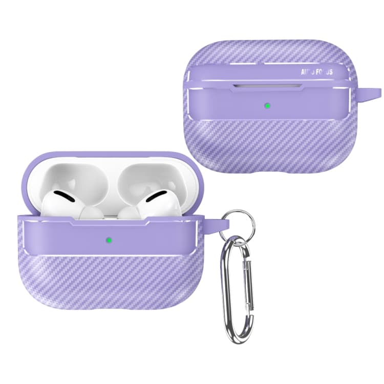 Custodia protettiva anti-caduta in fibra di carbonio per AirPods Pro (Viola) - Immagine 1