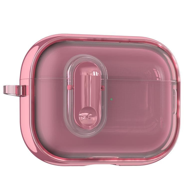 Custodia per AirPods Pro con elettroplaccatura trasparente e interruttore (Rosa Traslucido) - Immagine 1