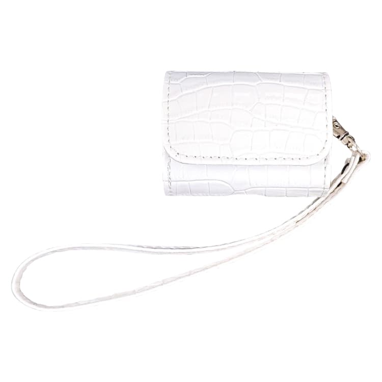 Custodia protettiva in pelle con texture coccodrillo per AirPods Pro (Bianco) - Immagine 1