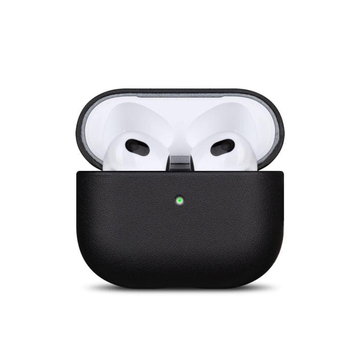 Custodia protettiva in pelle genuina pieno fiore per AirPods Pro (Nero) - Immagine 1