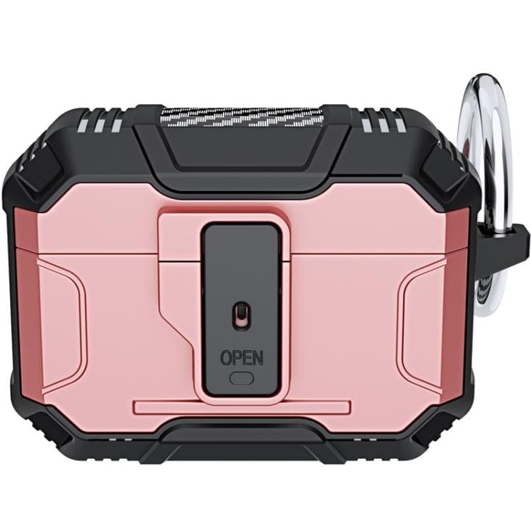 Custodia antiscivolo in TPU+PC per AirPods Pro con gancio (Rosa) - Immagine 1