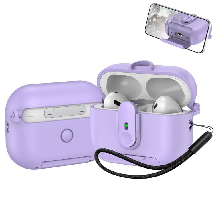 Supporto per auricolari wireless AirPods Pro con custodia e laccetto (viola) - Immagine 1