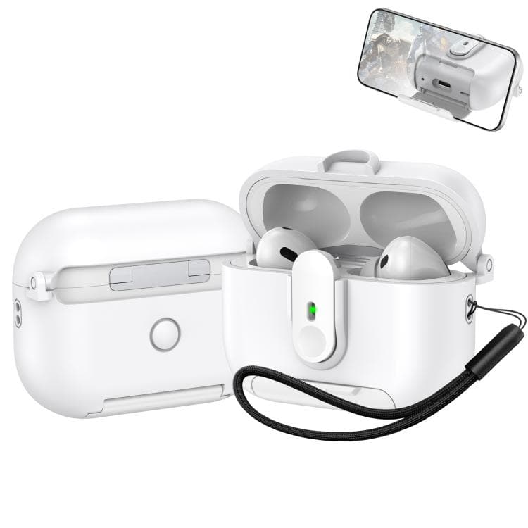 Supporto per auricolari wireless AirPods Pro con custodia e laccetto (Bianco) - Immagine 1