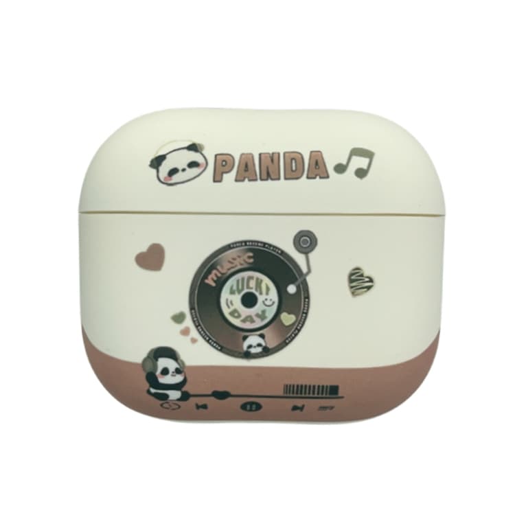 Custodia in TPU opaca con motivo Panda Records per AirPods Pro (Bianca) - Immagine 1