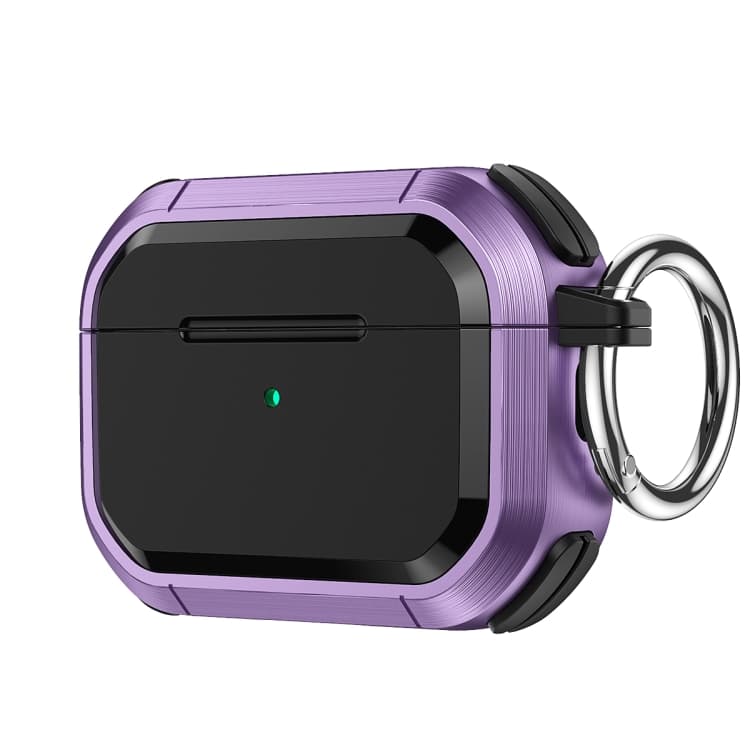Custodia protettiva per auricolari AirPods Pro / Pro 2 in TPU + PC con fibbia metallica (Viola) - Immagine 1