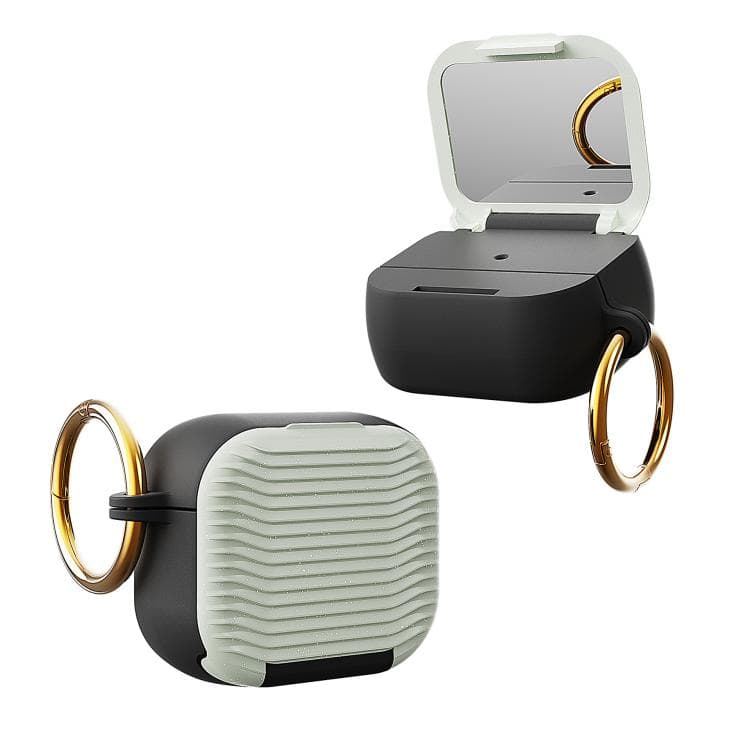 Custodia per auricolari Airpods Pro / Pro 2 con specchietto e supporto per telefono (Glitter Green) - Immagine 1
