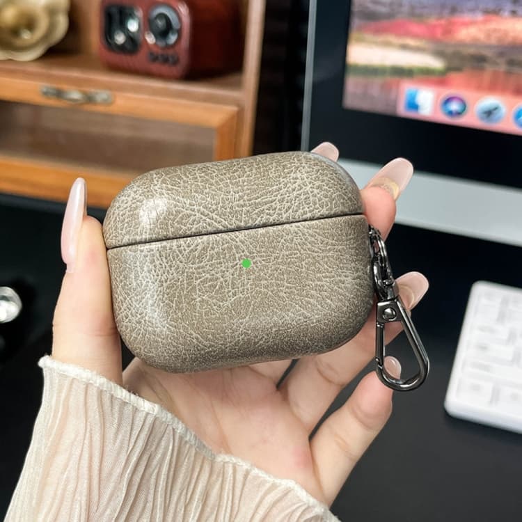 Custodia protettiva in pelle oleata retrò per auricolari Bluetooth AirPods Pro (Albicocca) - Immagine 1