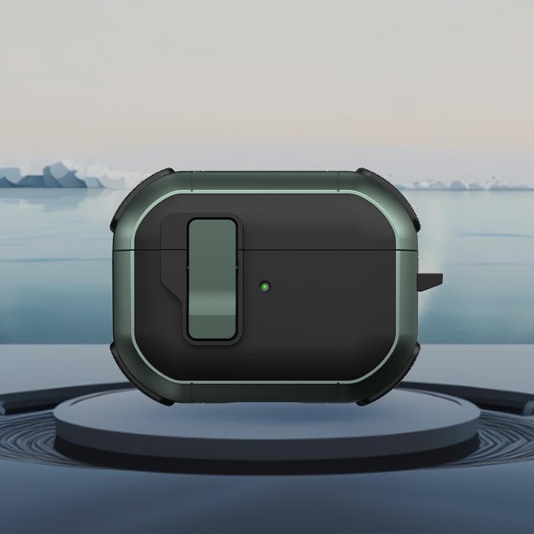 Custodia per auricolari wireless AirPods Pro Starship con interruttore magnetico (Nero Verde) - Immagine 1