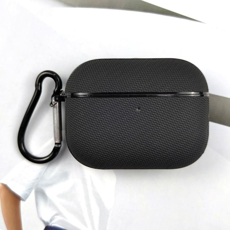 Custodia protettiva per auricolari in tessuto tecnico e pelle a doppio filo per AirPods Pro (Nero) - Immagine 1