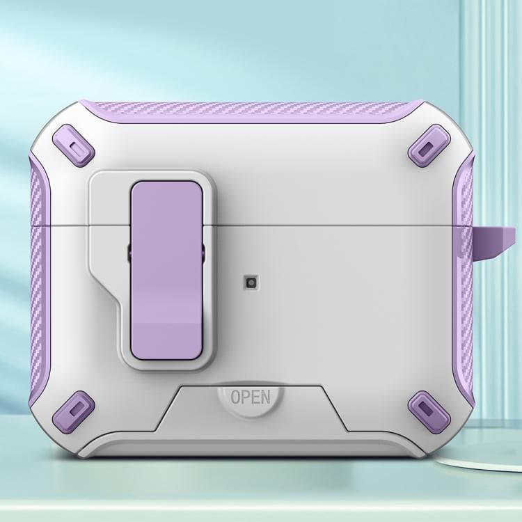 Custodia protettiva MagSafe per auricolari wireless Bluetooth AirPods Pro (Bianco Viola) - Immagine 1