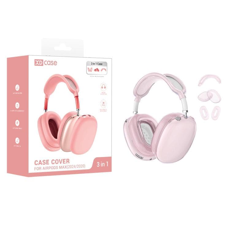 Per AirPods Max / Max 2 XDcase Custodia Protettiva per Cuffie in TPU 3 in 1 (Rosa Trasparente) - Immagine 1