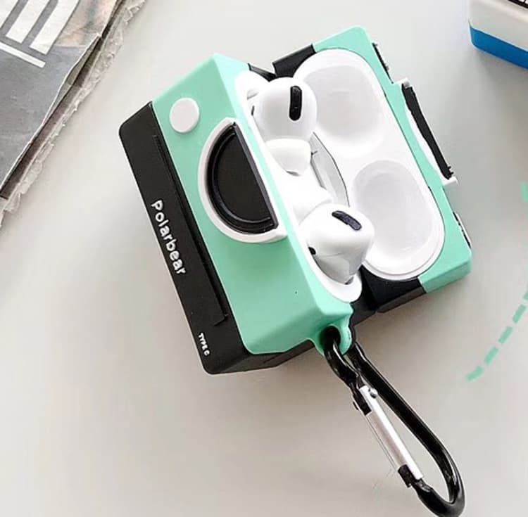 Custodia protettiva per cuffie Bluetooth con fotocamera per Apple AirPods Pro (Verde) - Immagine 1