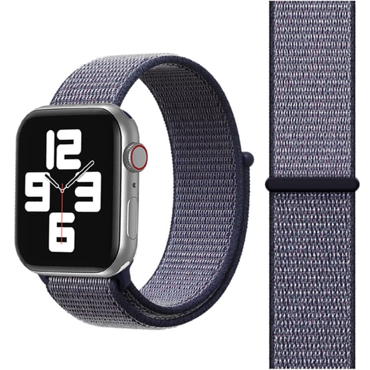 Cinturino in nylon semplice e alla moda per Apple Watch 42mm / 41mm / 40mm / 38mm con chiusura magica (Blu navy) - Immagine 1