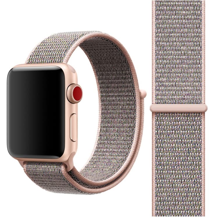 Cinturino in nylon semplice e alla moda per Apple Watch 42mm / 41mm / 40mm / 38mm con chiusura magica (Rosa) - Immagine 1