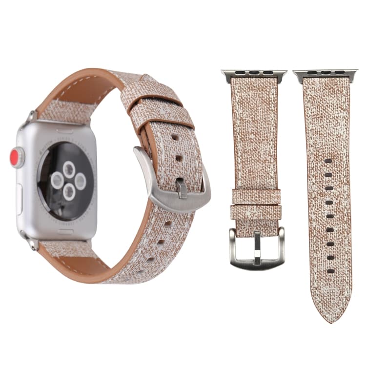 Per Apple Watch Series 10 42mm / 9&8&7 41mm / SE 3&SE 2&6&SE&5&4 40mm / 3&2&1 38mm Cinturino in Pelle Genuina Moda Semplice con Motivo Cowboy (Grigio Chiaro) - Immagine 1