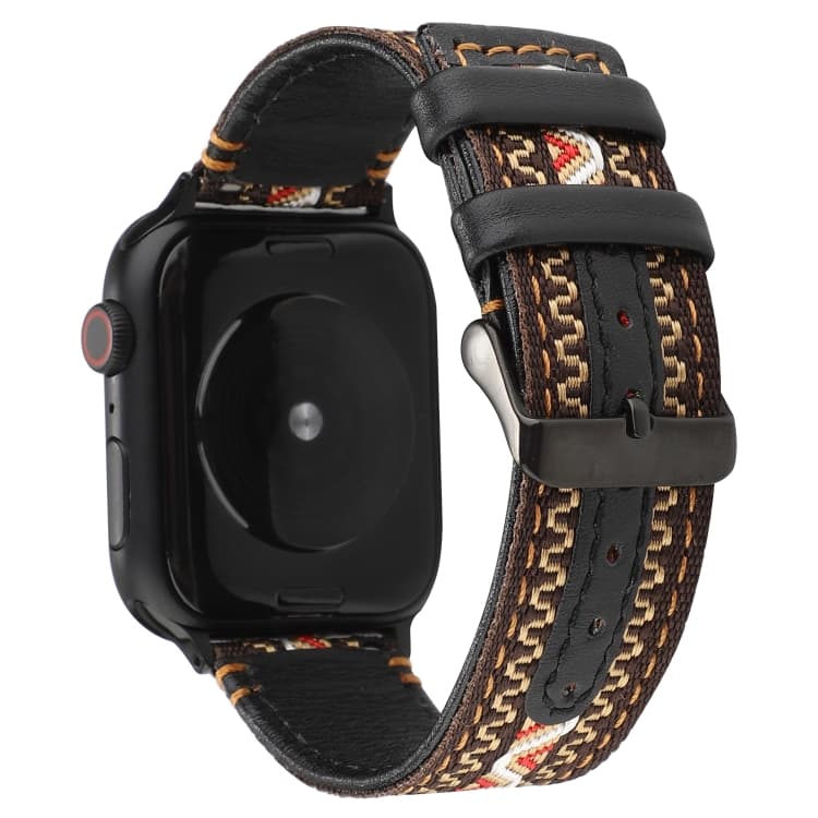 Cinturino in Pelle Genuina Stile Etnico (Bohemia) per Apple Watch Series 7 41mm / 6 & SE & 5 & 4 40mm / 3 & 2 & 1 38mm - Immagine 1