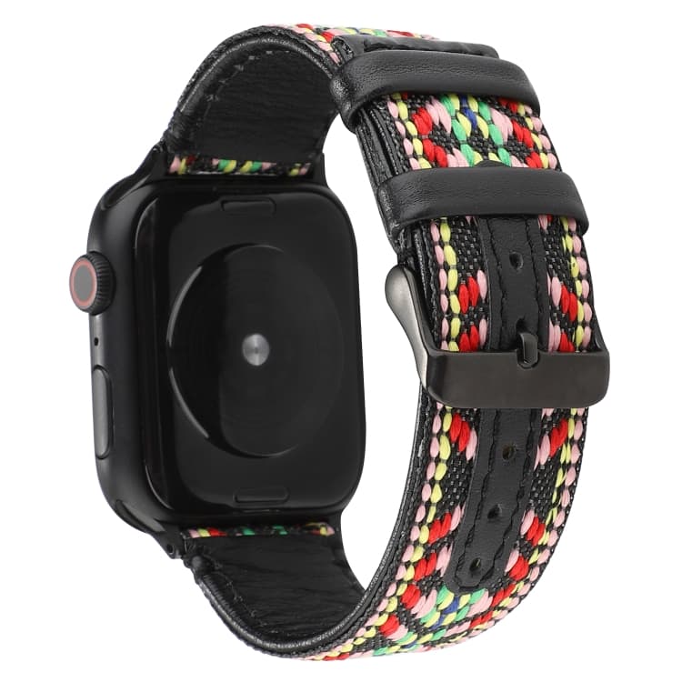 Cinturino in Pelle Genuina Stile Etnico (Colorato) per Apple Watch Series 7 41mm / 6 & SE & 5 & 4 40mm / 3 & 2 & 1 38mm - Immagine 1
