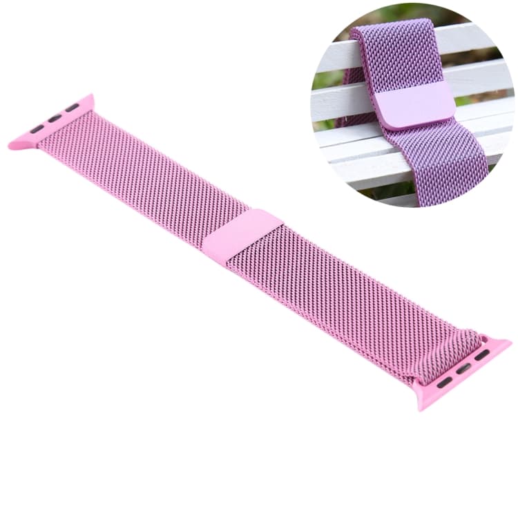 Cinturino per orologio in nylon magnetico che cambia colore per Apple Watch Ultra 49mm e Watch Ultra 2 49mm / Series 10 46mm / 9&8&7 45mm / SE 3&SE 2&6&SE&5&4 44mm / 3&2&1 42mm (Rosa) - Immagine 1