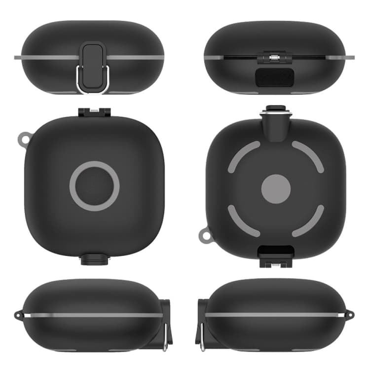 Custodia protettiva per auricolari Beats Fit Pro con moschettone e laccetto, tipo Switch, antigoccia (Nero) - Immagine 1