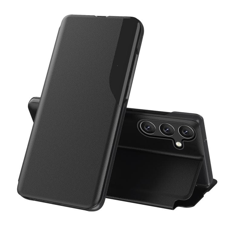 For Galaxy S26 5G Attraction Flip Holder Leather Phone Case(Black)