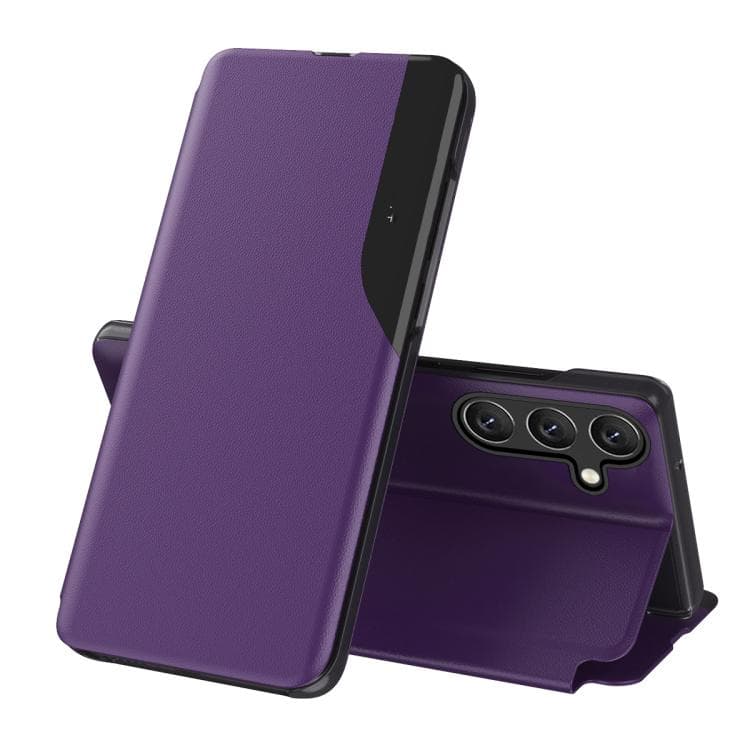 For Galaxy S26 5G Attraction Flip Holder Leather Phone Case(Violet)