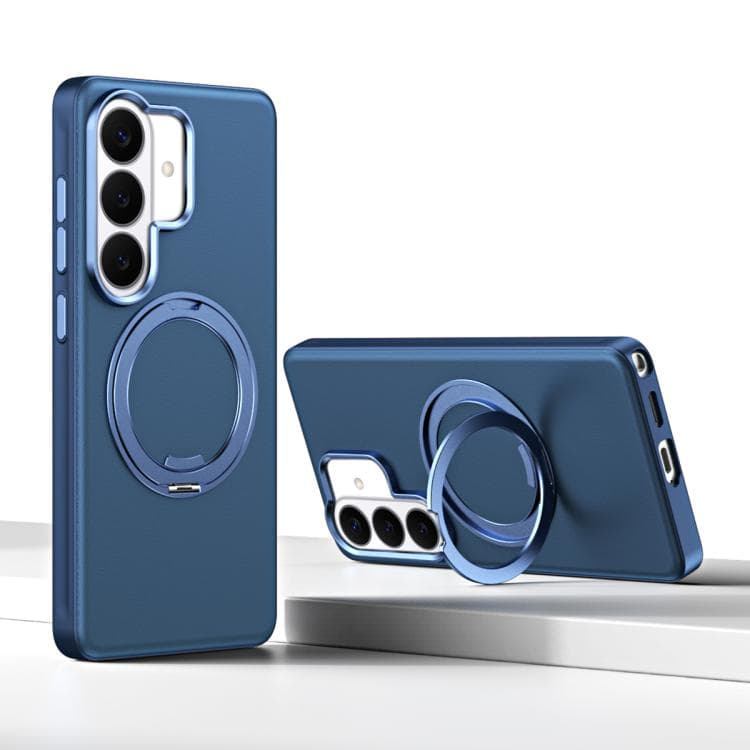 For Galaxy S26 5G Cloud Block Star Leather Series 360 Degree Rotation Holder Magnetic Phone Case(Blue) - Immagine 1