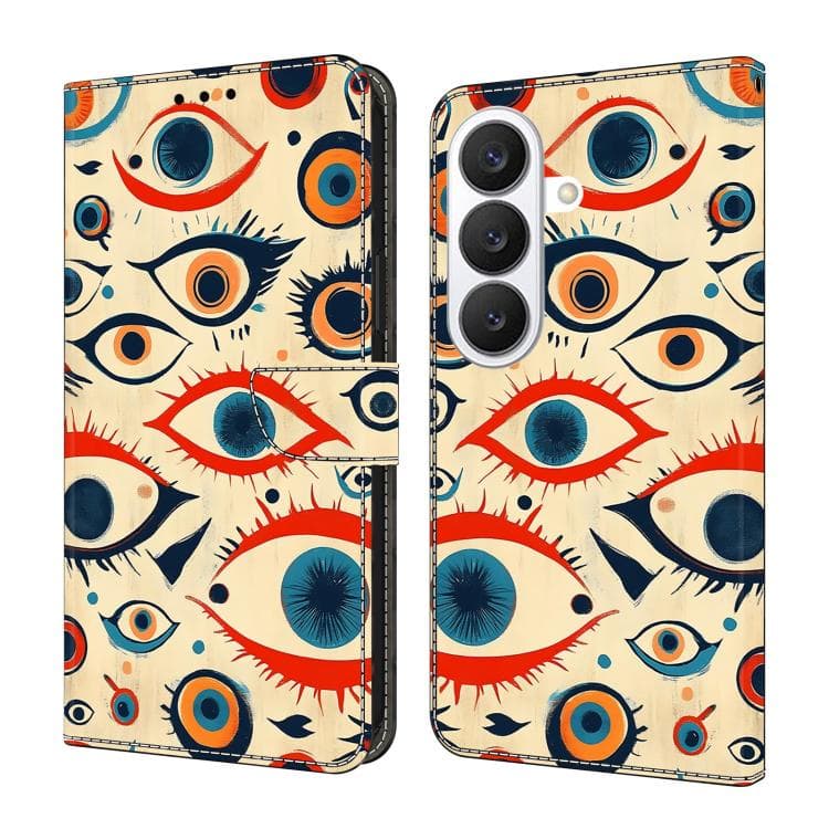 For Galaxy S26 5G Crystal-Like Painted Vegan Leather Phone Case(Retro Eyes) - Immagine 1